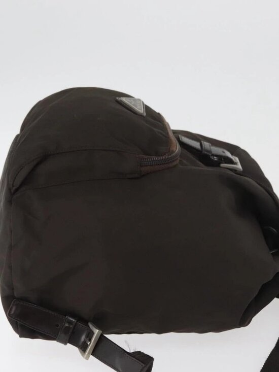 PRADA Backpack Nylon Brown Silver Auth main image 5